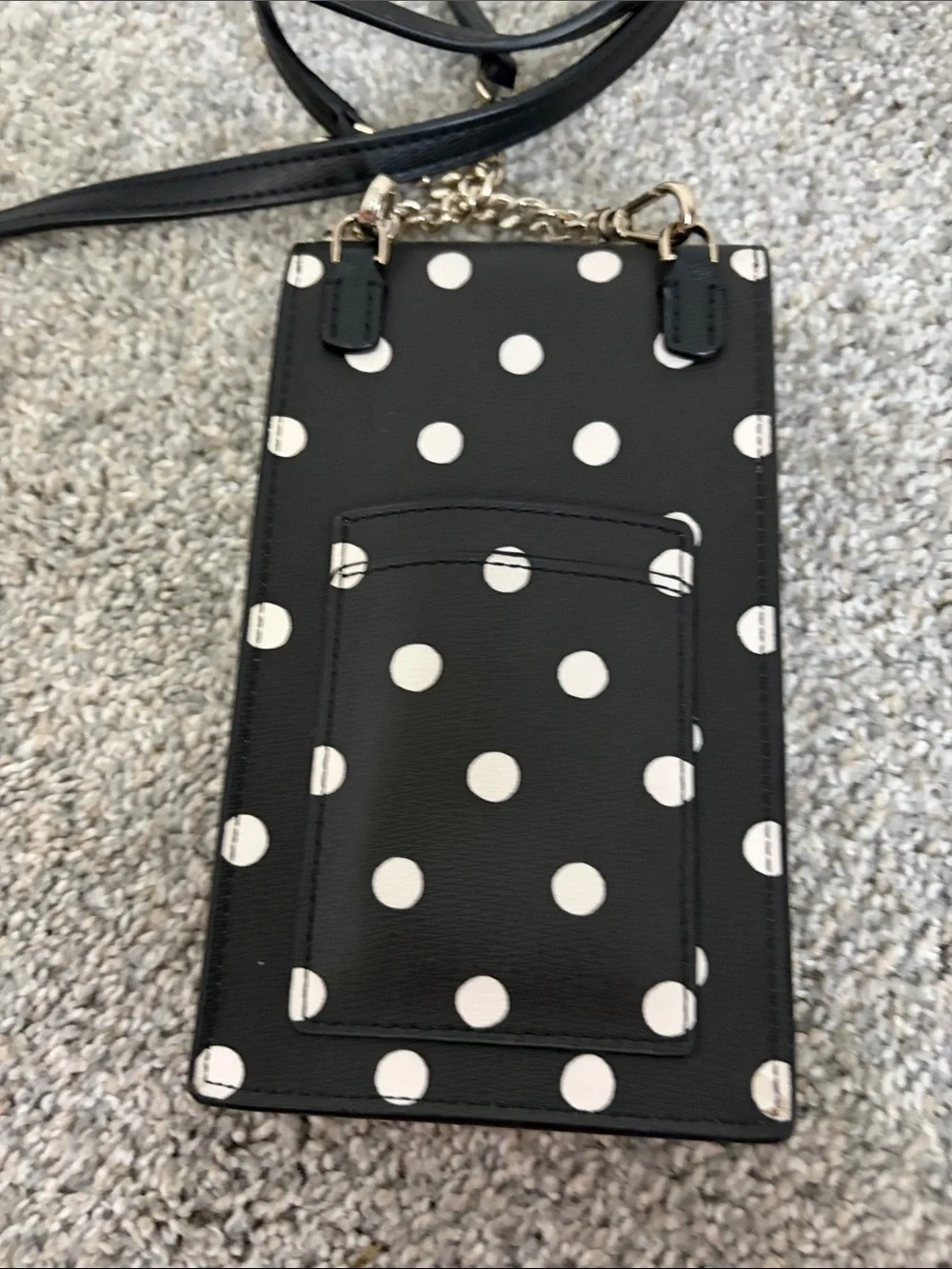 kate spade Black and White Polka Dot Crossbody Phone Pouch